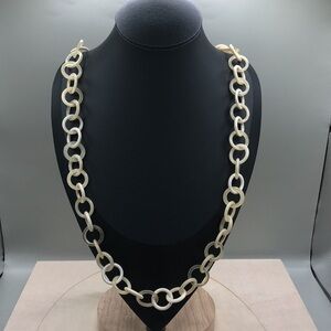 Horn chain link long elegant necklace-infinity.